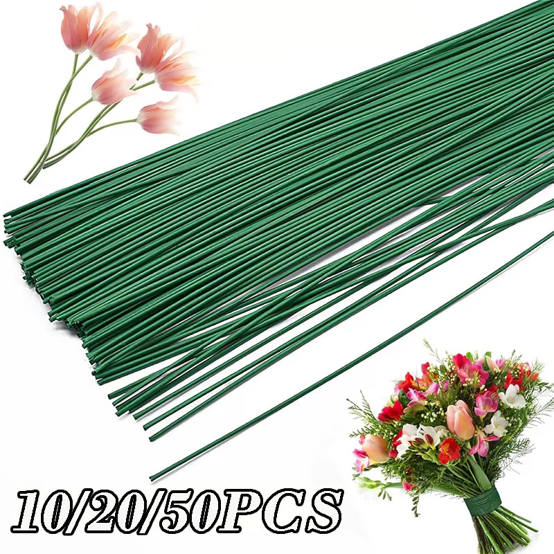 Wire Stem Florist - 10/20/50Pcs Artificial Flower Wire Stem For