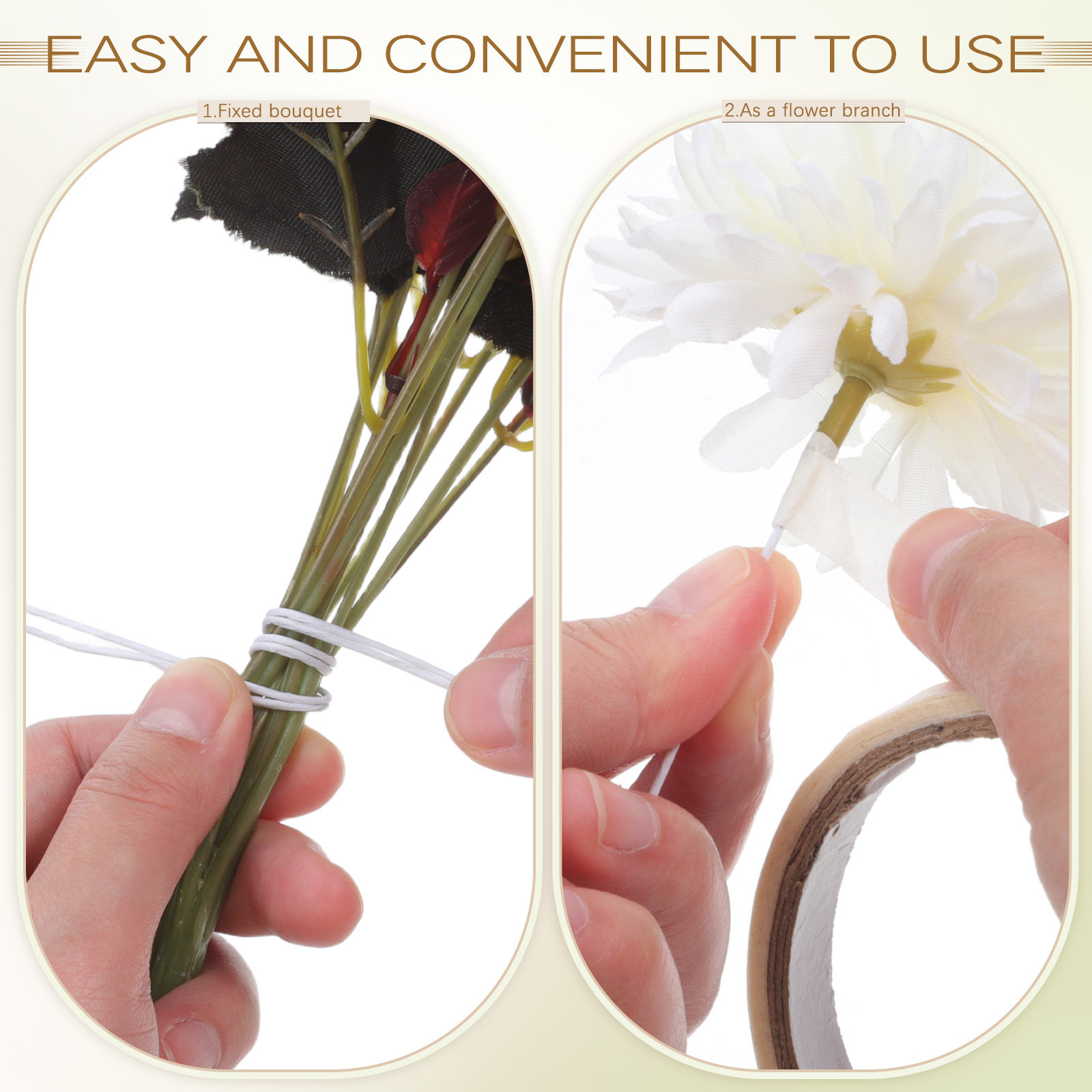 100Pcs Paper Wisteria Stems Pr - огляд і ціна Wire Stem Florist